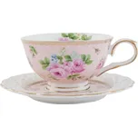 Clayre & Eef, Holandsko Clayre & Eef - Porcelánový šálek s podšálkem - 13*10*6 cm / 0,15 L