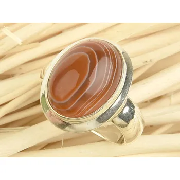 Prsten Stříbrný prsten s achátem vel.56 Ag 925/1000 9,4g