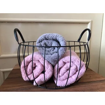 Kulatý proutěný kovový koš Velikost: Velký