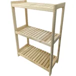 Dřevěný regál, 3 police, 93 x 50 x 33 cm