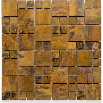 Obklad Měděná mozaika 23x23+48x48mm