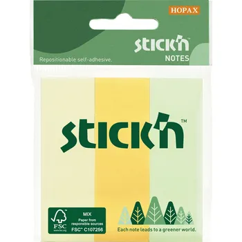 Samolepící bloček Samolepicí záložky Stick´n by Hopax FSC COC - 76 x 25 mm / 3 x 50 lístků / pastelové barvy