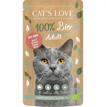 Krmivo pro kočku Cat's Love ADULT BIO hovězí 6× 100 g