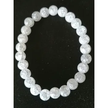 Náramek Pukaný křišťál náramek 8 mm – energetický šperk pro očistu a harmonii