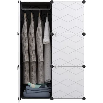 Šatní skříň Recenze Modulární skříň se vzorem 75 x 110 x 37 cm černá/bílá