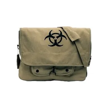 turistický batoh Taška VINTAGE BIO-HAZARD přes rameno KHAKI