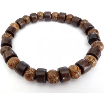 Náhrdelník Blingstar Náramek dřevěný WOOD korálky - Ethnic