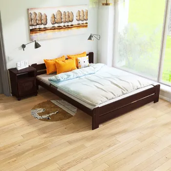 Postel Maxi Postel z masivu Union 120 x 200 cm - barva Ořech + matrace Relax ROŠT ZDARMA