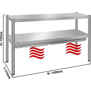 Vinotéka G.Gastro Tepelný most PREMIUM 1,4 m - se 2 policemi výška 0,7 m