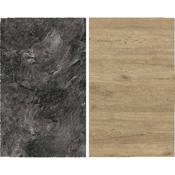 Kuchyňská pracovní deska Obkladová deska Polyform oboustranná MRAMOR ŠTÍPANÝ/DUB ZLATÝ 10x640x4100 mm