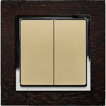 Stavebniny Timex Kompletní vypínač č.5 Premium Plus šampaň + wenge