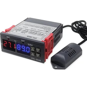 Digitální termostat, vlhkoměr STC-3028 s externím senzorem 0°C-80°C, 230V
