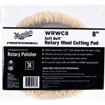 Brusný kotouč Meguiars Soft Buff Rotary Wool Pad 8" / 200 mm - vlněný leštící kotouč určený pro rotační leštičku, 8"