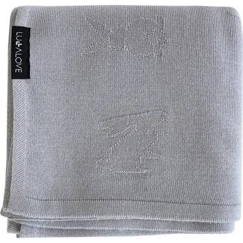 Dětská deka Lullalove Lehká bambusová deka pro dospělé vzor Králíček - Šedá