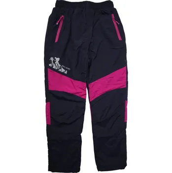 Zateplené šusťákové kalhoty WOLF B2274, tm. modré s růžovou