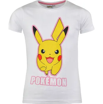 Dívčí tričko GAME FREAK Dětské tričko Pokémon Pikachu bavlna bílé Velikost: 110/116