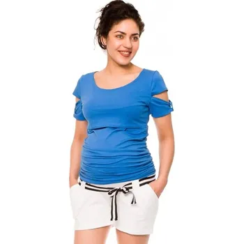 Be MaaMaa Těhotenské teplákové kraťasy Monika - bílé , Velikosti těh. moda XS (32-34)