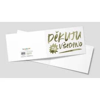 Přání - Děkuji za vše - zlaté