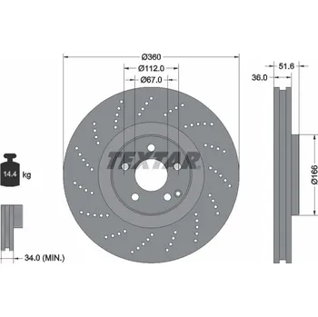 Brzdový kotouč Brzdový kotouč TEXTAR 92283905