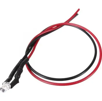 Dioda LED Dioda 3mm s rezistorem, 20cm, Zelená 3-6 V DC