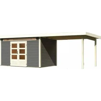 Zahrada dřevěný domek KARIBU KANDERN 7 + přístavek 320 cm (9247) terragrau