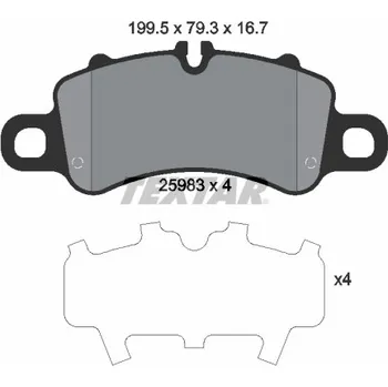 Brzdová destička Sada brzdových destiček, kotoučová brzda TEXTAR 2598301