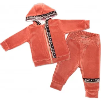 Kojenecké oblečení Mamatti Dětská tepláková souprava Velvet zapínání na zip, Fox Girl, cihlová, Velikost koj. oblečení 68 (3-6m)