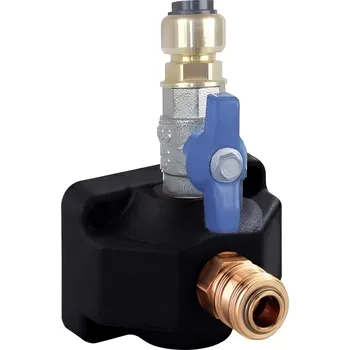 Vodovodní potrubí TECTITE Ukončovací krabice pro rozvod vzduchu spojka 22 mm + kohout - 1 x Rychlospojka