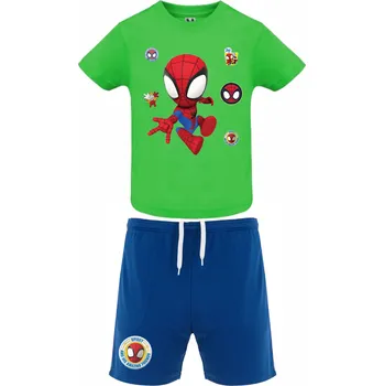 Pánské kraťasy Kreslený Spiderman Letní set Spidey a jeho úžasní přátelé - tričko + kraťasy Barva: Zelená, Velikost: 110/116 - 4/5let, Pohlaví: Dětské - unisex
