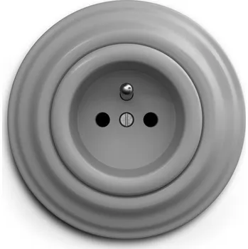 Elektrická zásuvka KliKlap - Vyrobeno v ČR Zásuvka v odstínu světle šedá Rámeček Plný