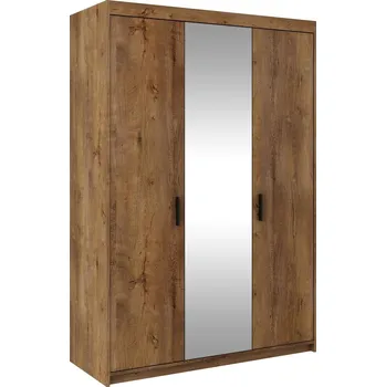 Šatní skříň Šatní skříň ELINA 3D dub lefkas/zrcadlo