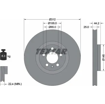 Brzdový kotouč Brzdový kotouč TEXTAR 92306405