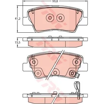Brzdová destička Sada brzdových destiček, kotoučová brzda TRW GDB2242