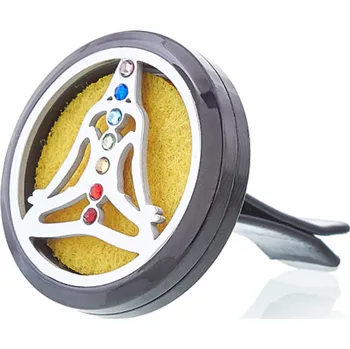 Aroma difuzér Difuzér do auta - Jóga 7 čaker - sada (Vůně do auta - Sada Aroma difuzér + 10 náhradních podložek (aroma olej není součástí balení))