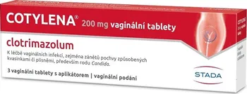Lék na ženské potíže Stada Arzneimittel Cotylena Clotrimazolum vaginální tablety 200 mg 3 tbl.