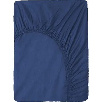 Prostěradlo Tmavě modré bavlněné elastické prostěradlo Good Morning, 140 x 200 cm ID_1394173