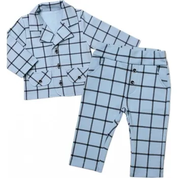 Kojenecká souprava 2-dílná elegantní sada kabátek + kalhoty Kárko Kuba, Mrofi, modrá, Velikost koj. oblečení 62 (2-3m)