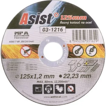 Řezný kotouč ASIST Kotouč řezný na kov 125x22,23x1,2mm