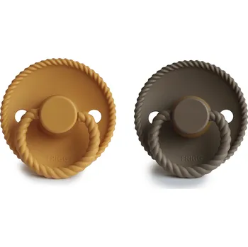 dudlíky Frigg Dudlík Frigg Rope 2-pack kaučuk vel.2 Honey Gold/Portobello