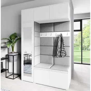 Předsíňová stěna ArtPK Předsíň AMY 21 | bílá se zrcadlem barevné provedení: Trinity 14