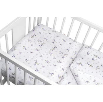 Bavlněné povlečení, 2D 140x200/70x80 - Levandule, Baby Nellys, bílá/fialová, Velikost povlečení 140x200/70x80cm