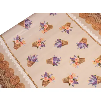 Ubrusovina PVC s textilním podkladem, barva 12 béžová světlá levandule