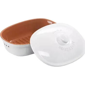 chlebník Nádoba na uchovávání pečiva 2,3l, oválná, bílá - RÖMERTOPF (Chlebník oválný, střední, bílý - RÖMERTOPF)