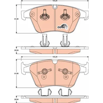 Brzdová destička Sada brzdových destiček, kotoučová brzda TRW GDB1794