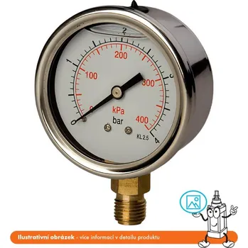 Příslušenství pro vysokotlaký čistič Pneumatics & Hydraulics Manometr glycerinový stranový 0/6 bar - G1/2"