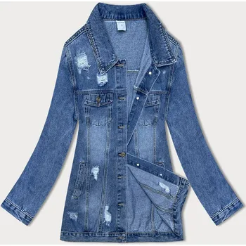 Světle modrá dámská džínová bunda s protrženími (GD8727-K) odstíny modré M (38)