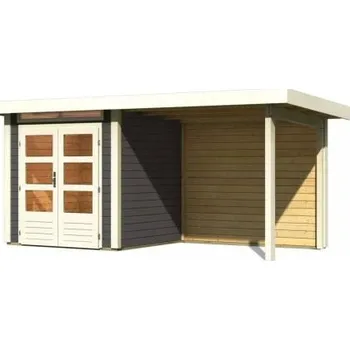 Zahrada dřevěný domek KARIBU KANDERN 1 + přístavek 235 cm včetně zadní stěny (23608) terragrau