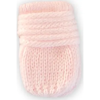 Módní doplněk Kojenecké rukavičky pletené, zimní - sv. růžové, Velikost koj. oblečení 56-68 (0-6 m)