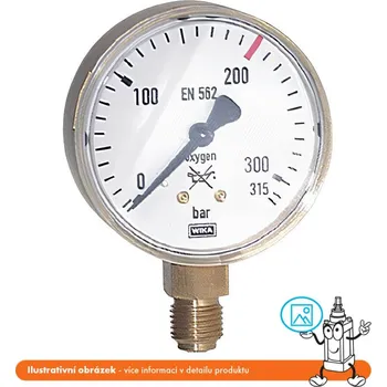 Příslušenství pro vysokotlaký čistič Wika Manometr pro kyslík stranový 0/40 bar - 63 mm - 1/4"