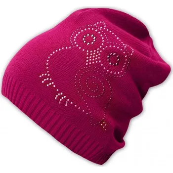 Módní doplněk Jarní/podzimní čepice Sovička - malinově růžová, Baby Nellys, Velikost koj. oblečení 110 (4-5r)